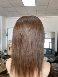 Perruque tout en dentelle PU de cheveux humains en silicone souple et confortable ventilée pour l'alopécie du patient médical En stock - Product Image 2