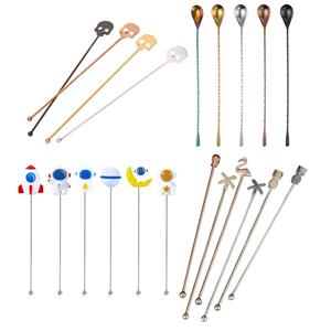 Pengaduk minuman Stainless Steel unik, pengaduk Cocktail tongkat pengocok Bar minuman untuk anggur - Product Image 3