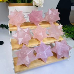 7 cm Rose Quartz <span class=keywords><strong>merkaba</strong></span> Sao chữa bệnh tự nhiên đá quý tinh thể sao cho trang trí - Product Image 3