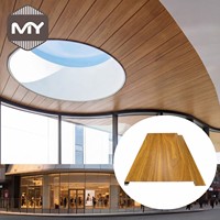 Paneles Metálicos Perforados MEIYU para Techo de Aluminio con Acabado de Madera para Exteriores de Hoteles
