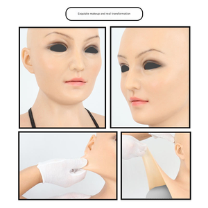 Maschera Realistica in Silicone per Crossdresser Forme del <span class=keywords><strong>Seno</strong></span> Maschera Integrale con Seni Finti Costume per Uomo Drag Queen Transgender Ladyboy - Product Image 5