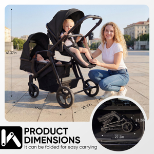 <span class=keywords><strong>Passeggino</strong></span> Gemellare con Telaio in Lega di Alluminio, Design Pieghevole, <span class=keywords><strong>Leggero</strong></span> e Portatile per Bambini fino a 3 Anni - Ideale per Viaggi - Product Image 4