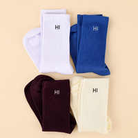 Chaussettes de sport en coton, chaussettes brodées personnalisées, chaussettes mi-hautes pour hommes, unisexes, chaussettes avec logo personnalisé