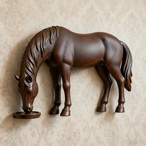 Sculpture de cheval <span class=keywords><strong>d</strong></span>écorative de luxe J18, création <span class=keywords><strong>d</strong></span>'art sur mesure de chevaux bruns pour la maison et le commerce, personnalisation prise en charge - Product Image 1