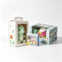 Boîte de présentation en carton haut de gamme avec fenêtre transparente et logo personnalisé, prête à la vente, pour jouets en peluche et figurines électroniques