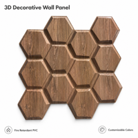 Panneau mural décoratif moderne en PVC gaufré hexagonal 3D, personnalisable en usine, plusieurs couleurs au choix, étanche, pour appartement et usage domestique