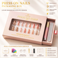 Boîte d'emballage pour ongles press-on personnalisée, boîte en carton écologique avec impression de logo