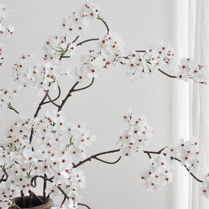 Branches artificielles de fleurs de cerisier blanches à longues tiges 105 cm, nouveau style minimaliste chinois pour la décoration de mariage et l'ornementation de la maison - Product Image 3