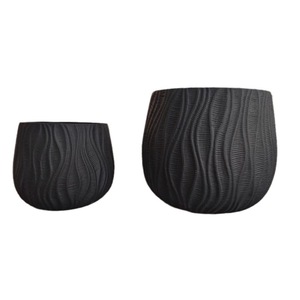 Béton Nordique Rond <span class=keywords><strong>Noir</strong></span> Ovale Grand Ciment Extérieur Jardinières Pots De Fleurs Pour Plantes D'intérieur - Product Image 3