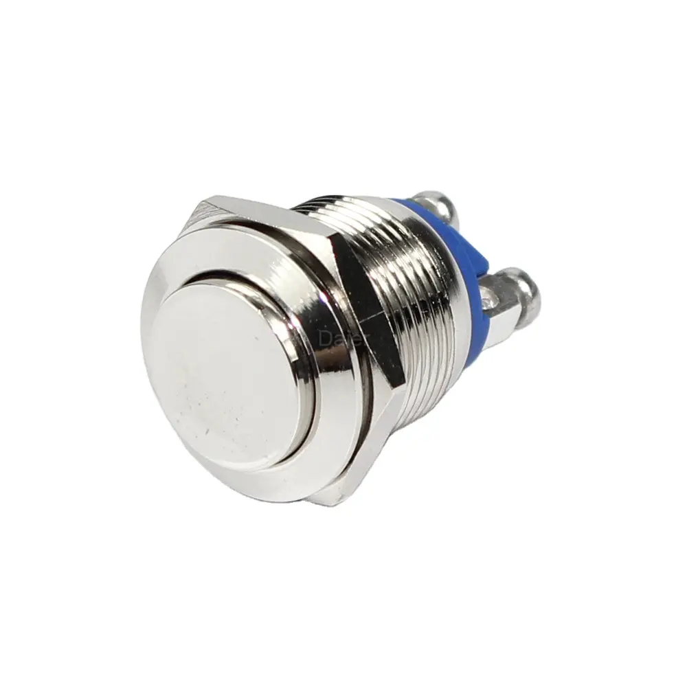 Waterproof 19MM Metal Push Button Switch Silver Color Momentary Push Button Switch Screw Terminal With High Button