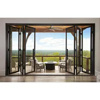 Hihaus nuovo pieghevole in alluminio scorrevole di alluminio di vetro patio porte e finestre