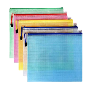 Sacs à fermeture éclair en maille Sacs à fermeture éclair A4 pour organiser le stockage Pochettes à fermeture éclair étanches Sacs de fichiers de taille lettre pour jouets scolaires - Product Image 3