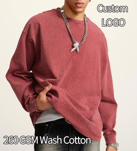 T-shirt unisexe à manches longues en coton de haute qualité 260 GSM, imprimé numériquement, élégant, respirant et lourd, avec logo personnalisé - Product Image 1