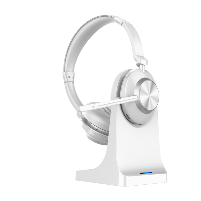 Headset with ENC Noise Cancelling/Mute/Charging Dock/USB Dongle for Computer Cell Phones Ms Team Skype Zoom