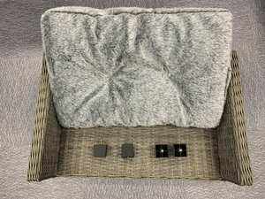 80x53x27cm muebles de exterior para mascotas gato sofá cama de mimbre para perros con cojín extraíble - Product Image 5