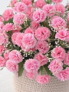 3pcs Silk Carnation Artificial <strong>Flowers</strong> Bridal Bouquet Room Decor Autumn Decoration Centerpiece <strong>Vase</strong> Filler Home Decor New Year - Product Image 2