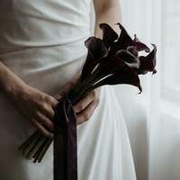 Bunga Calla Lily Tangkai Panjang Besar Real Touch, Buket Pernikahan Ringan, Hiasan Tengah Meja, Gaya Acara Chic, Sentuhan Premium, Buatan Tangan
