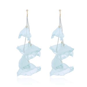 Mode lumière dentelle Rose fleur boucles <span class=keywords><strong>d</strong></span>'oreilles fil tissu Floral <span class=keywords><strong>longue</strong></span> couche gland boucles <span class=keywords><strong>d</strong></span>'oreilles plage Costume boucles <span class=keywords><strong>d</strong></span>'oreilles pour les femmes - Product Image 3