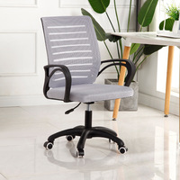 Chaise de bureau ergonomique professionnelle et abordable à dossier mi-haut en maille avec accoudoirs fixes pour bureau de direction