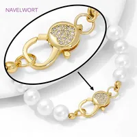 Connecteur à fermoir mousqueton en laiton plaqué or 18 carats, avec fermoirs à ressort en zircon pour la fabrication de bijoux, accessoires pour la création de bracelets DIY
