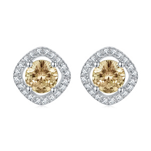 925 Silver Double Halo CZ Jewelry <b>Set</b>, Prong Setting Square Cut Zirconia Pendant Earrings Ring <b>Set</b> - Product Image 3