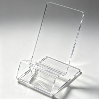 Support de téléphone et tablette universel pré-assemblé en acrylique transparent poli moderne et écologique pour bureau