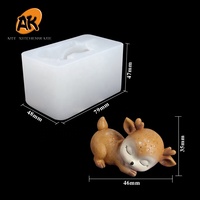 AK 3D Hirschförmige Silikonform für Harzschmuck, Tierseife, Kerzen und Fondant
