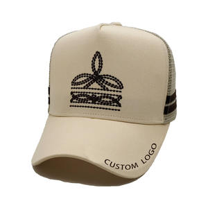 Gorras con logotipo bordado personalizado, 5 paneles <span class=keywords><strong>de</strong></span> ajuste profundo, perfil alto, cola <span class=keywords><strong>de</strong></span> caballo, gorras <span class=keywords><strong>de</strong></span> camionero, productos <span class=keywords><strong>de</strong></span> calidad, 2 rayas en blanco, gorra <span class=keywords><strong>de</strong></span> camionero <span class=keywords><strong>de</strong></span> campo - Product Image 5
