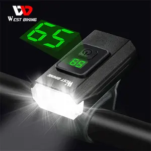 WEST BIKING USB Double T6 Beads Bike Front Light And Bell Sets Cycling Universal Headlight Led Rechargeable Bicycle Light Set