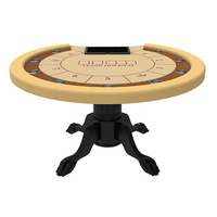 Table de poker Texas Hold'em de luxe YH Entertainment pour 8 joueurs, bois MDF, métal, acier inoxydable, diamètre 120 cm, YH-ST009, 45 kg