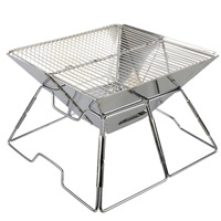 Barbecue pliable d'extérieur en acier inoxydable, barbecue de pique-nique, réchaud à charbon de bois, barbecue pliable portable