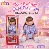 Belinda Nouvelle Vente en Gros Adorable Poupée Reborn de 55 cm, Poupée Fille Mignonne, Grande Taille, Poupée Bébé Réaliste en Silicone Vinyle pour Cadeaux d'Enfants