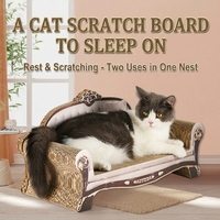 Griffoir pour chat en carton ondulé de style canapé, Chaise impériale grande taille, Fournitures pour animaux de compagnie, Griffoir intégré, Jouet pour chat