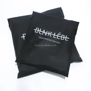 Custom Printed Cpe Pe Frosted Matte Black Poly Mailer Plastic Packaging Bags With Logo For Clothes And Garment Packaging Bags