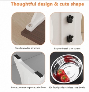 Eco-Friendly Classic Style Bamboo Raised Dog <strong>Bowls</strong> 2 <strong>Durable</strong> <strong>Pet</strong> Food Water <strong>Bowls</strong> Modern Indoor Cats - Product Image 5