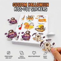 Pegatinas troqueladas de Halloween y Navidad: Calcomanías de vinilo de fantasmas, calabazas y gatos, impermeables, reutilizables, ecológicas y personalizadas.