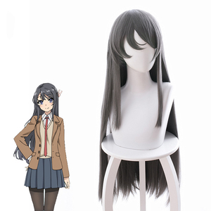 Perruque de cosplay Ainizi grise de 70 cm de long, synthétique, résistante à la chaleur, <span class=keywords><strong>Rascal</strong></span> <span class=keywords><strong>Does</strong></span> <span class=keywords><strong>Not</strong></span> <span class=keywords><strong>Dream</strong></span> <span class=keywords><strong>of</strong></span> Bunny <span class=keywords><strong>Girl</strong></span> Senpai Sakurajima Mai - Product Image 1