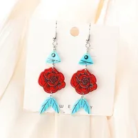 1 Paar Valentijn Vrouw Bengelen Oorbellen Acryl Grappige Xoxo Kip Rose Sieraden Voor Vrouw Meisje Vakantie Verjaardagscadeau