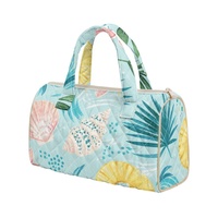 Sac à main brodé personnalisé avec imprimé coquille d'ananas hawaïen et motif floral d'hibiscus des Fidji pour le shopping, les voyages et le quotidien