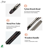 Ensemble de pinceaux à ongles en nylon à double extrémité avec manche en métal et bois, pour liner, ovales, plats, peinture, ombrage et paillettes, pour manucure DIY
