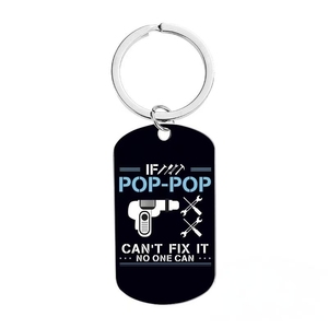 Porte-clés amusant pour papa et grand-père, en acier inoxydable gravé, <span class=keywords><strong>cadeau</strong></span> pour homme - Product Image 5