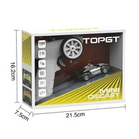 Voiture de course RC miniature personnalisée à l'échelle 1:64, modèle Diecast, avec interrupteur de vitesse, pour intérieur, portable, avec simulation dynamique des lumières