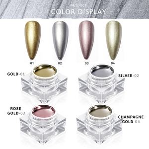 JTING <b>Top</b> Quality High End 4 Colors Gold and Sliver Metal Effect Mirror <b>Metallic</b> Nail Gel Polish OEM Esmaltes De Gel <b>Metallic</b> - Product Image 4