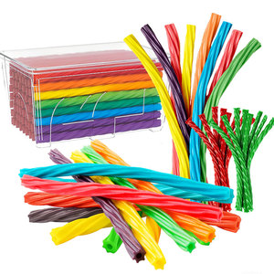 Caramelos de Goma Masticables con Sabor a Fruta en Forma de Pajita, Personalizados de Fábrica, Caramelos de Regaliz Huecos Retorcidos con Sabor a Fresa Ácida - Product Image 2