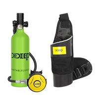 Certifié CE EPA, mini réservoir d'air en aluminium de 1 L, 200 bars, équipement de plongée sous-marine à haute pression, oxygène, vert/noir/jaune, 15-20 plongées