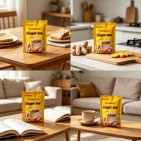 Extrait de gingembre et curcuma de haute qualité, 18g x 20 sachets, boîte de préparation instantanée pour boisson au thé