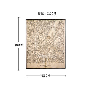 Mapa del mundo de madera 3D de bajo precio, decoración de <span class=keywords><strong>pared</strong></span> de salón de oficina, imagen de calle exclusiva DIY con marco de fotos - Product Image 6