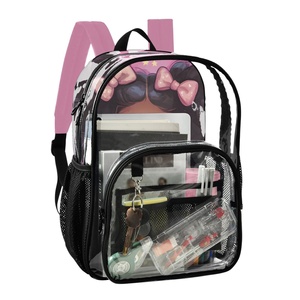 New Arrival Large Size Custom <b>Sublimated</b> Print Transparent PVC Clear Leisure Sports Backpack for Women - Product Image 2