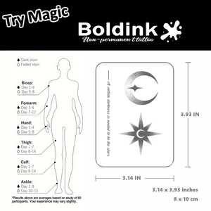 Tatuaggio Temporaneo Boldink Personalizzato Realistico con Stelle e Luna, Impermeabile, Lunga Durata 2 Settimane, Inchiostro Jagua - Product Image 4