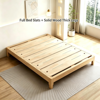 Lit en bois massif fait main, lit en bois traditionnel chinois et japonais, meubles à jointure par mortaise et tenon, lit 150x200cm ou 180x200cm